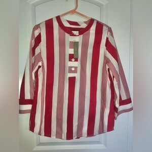 ❤️ J Crew Red & White Stripe Shirt